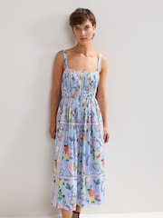Phase Eight Blue Hariett 100% Cotton Dress - Image 3 of 6
