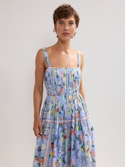 Phase Eight Blue Hariett 100% Cotton Dress - Image 4 of 6