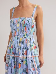 Phase Eight Blue Hariett 100% Cotton Dress - Image 5 of 6