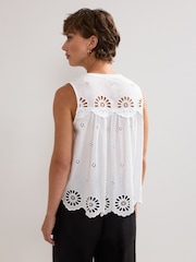 Phase Eight White 100% Cotton Tilda Broderie vest - Image 2 of 7