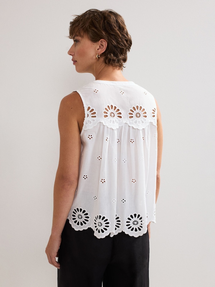 Phase Eight White 100% Cotton Tilda Broderie vest - Image 2 of 7