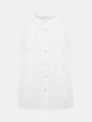 Phase Eight White 100% Cotton Tilda Broderie vest - Image 7 of 7
