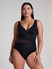 Hunkemöller Shaping Shell Mesh Black Swimsuit - Image 1 of 3