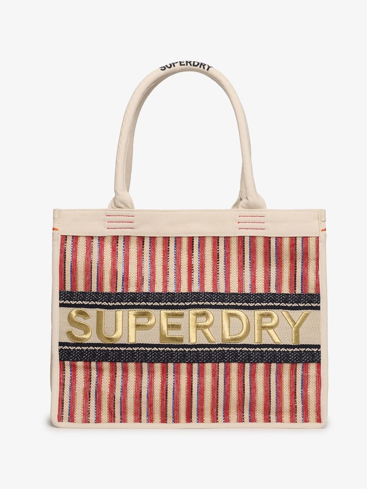 Superdry Luxe Embroidered 100% Cotton Tote Bag - Imagen 1 de 5