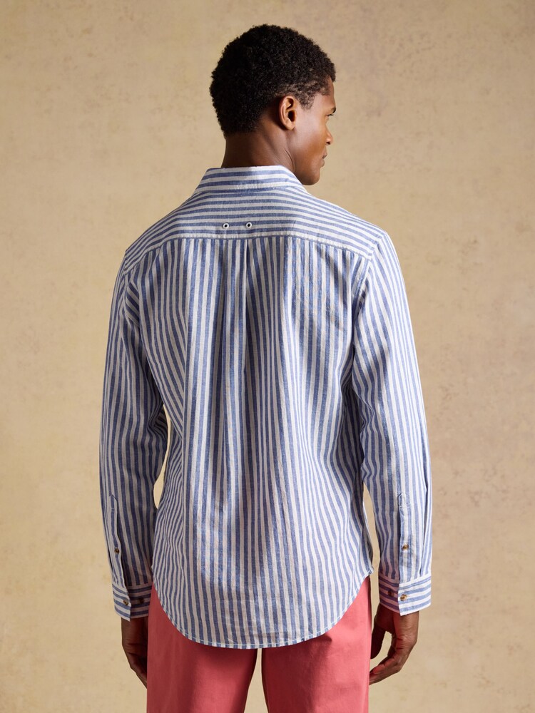 Blå & Hvit Stripete - Joules langermet skjorte i linblanding - Bilde 2 av 8