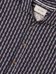 أزرق داكن - Joules Linen Blend Printed Short Sleeve Shirt - صورة 2 من 8