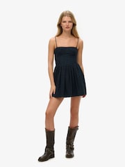 Superdry Blue 100% Cotton Broderie Cami Mini Dress - Image 2 of 6