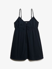 Superdry Blue 100% Cotton Broderie Cami Mini Dress - Image 6 of 6