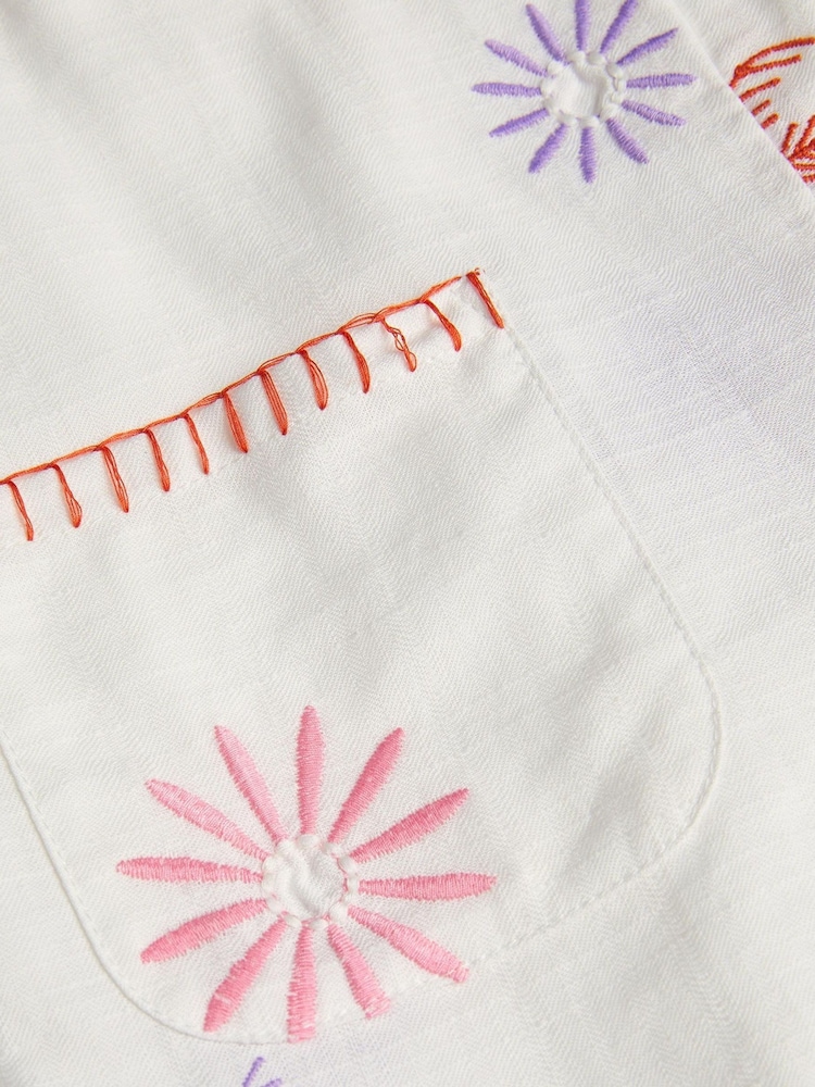 Monsoon 100% Cotton Palm Tree Embroidered Playsuit - صورة 3 من 3
