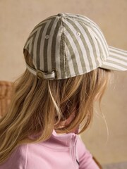 Joules Daley Stripe Green Ecru Baseball Cap - Image 2 of 7