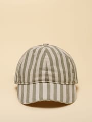 Joules Daley Stripe Green Ecru Baseball Cap - Image 4 of 7