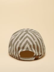 Joules Daley Stripe Green Ecru Baseball Cap - Image 5 of 7