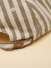 Joules Daley Stripe Green Ecru Baseball Cap - Image 6 of 7