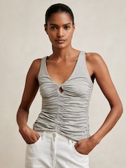 Reiss Vinny Stretch Lyocell Jersey Ruched Vest - Изображение 1 из 5