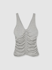 Reiss Vinny Stretch Lyocell Jersey Ruched Vest - Изображение 2 из 5
