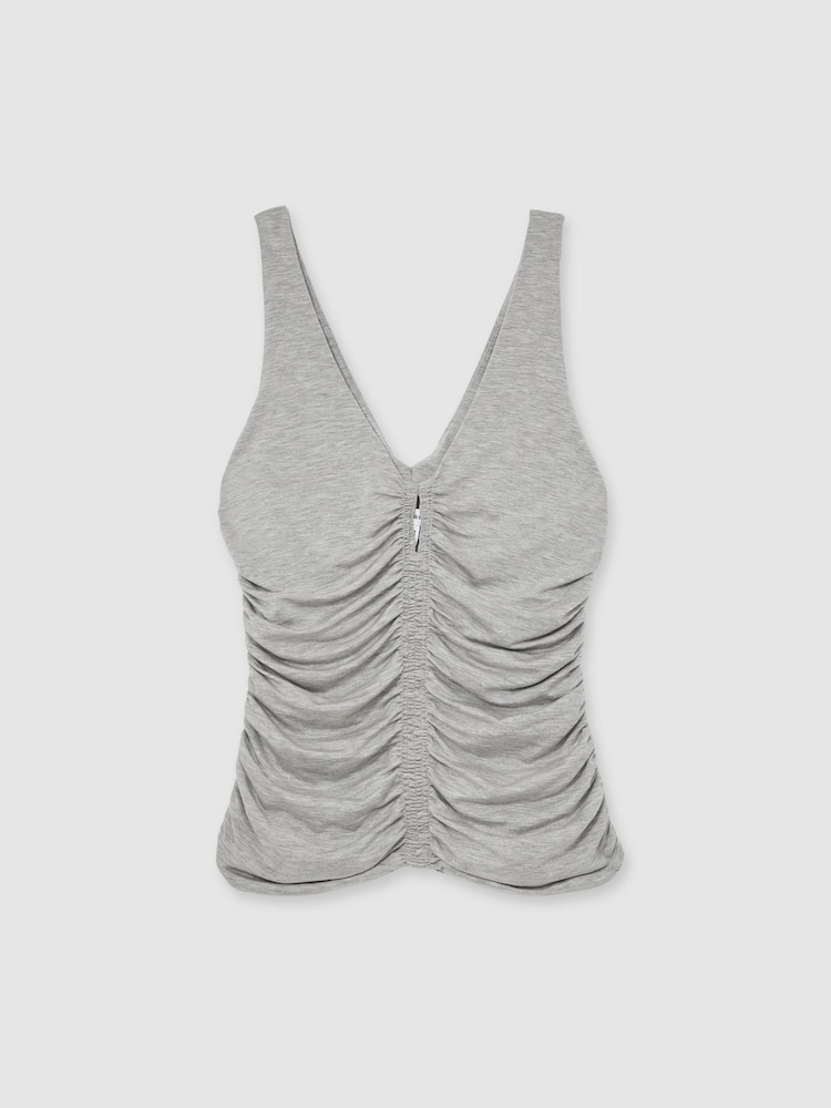 Reiss Vinny Stretch Lyocell Jersey Ruched Vest - Изображение 2 из 5