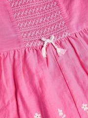 Monsoon Pink Baby Broderie 100% Cotton Romper - Image 3 of 4