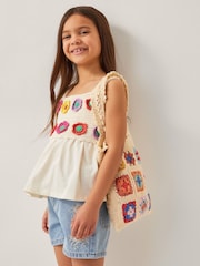Monsoon Natural Crochet Tote Bag - Image 1 of 5