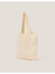 Monsoon Natural Crochet Tote Bag - Image 2 of 5