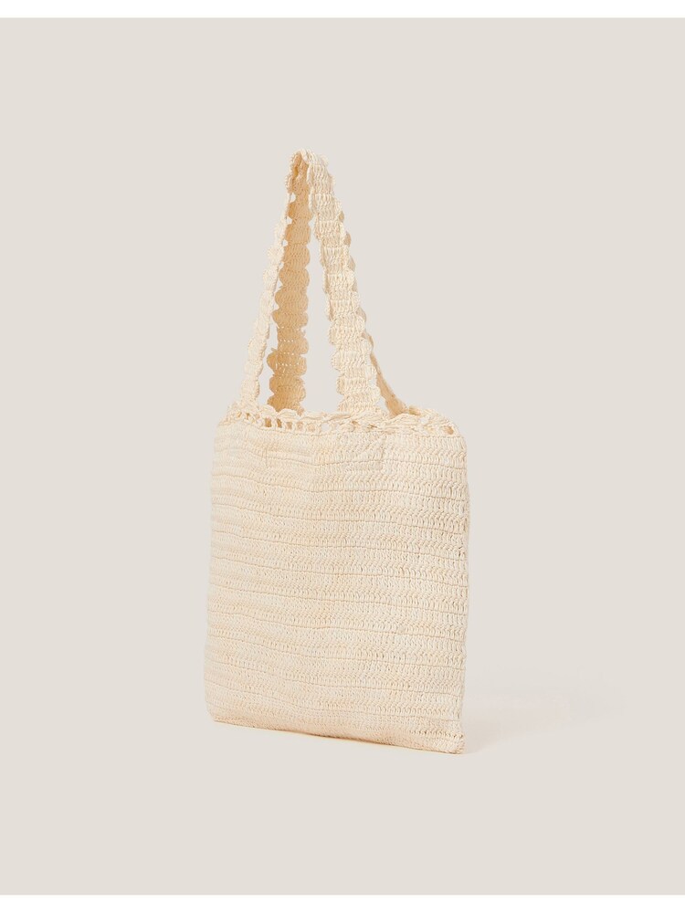 Monsoon Natural Crochet Tote Bag - Image 2 of 5 Monsoon Natural Crochet Tote Bag - Image 2 of 5
