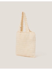 Monsoon Natural Crochet Tote Bag - Image 3 of 5
