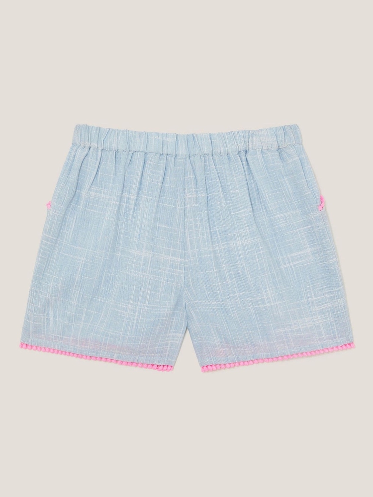 Monsoon Floral Embroidered Slub Shorts - Imagen 2 de 3