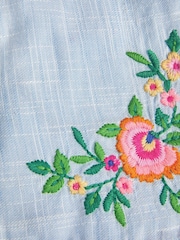 Monsoon Floral Embroidered Slub Shorts - Imagen 3 de 3