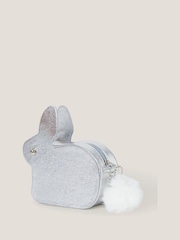 Monsoon Silver Faux Fur Pom Pom Bunny Bag - Image 2 of 4