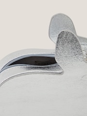 Monsoon Silver Faux Fur Pom Pom Bunny Bag - Image 4 of 4