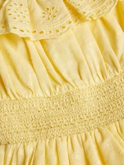 Monsoon Yellow 100% Cotton Broderie Bardot Dress - Image 1 of 2