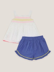 Monsoon Natural Baby Flamingo 100% Cotton Top & Shorts Set - Image 3 of 4