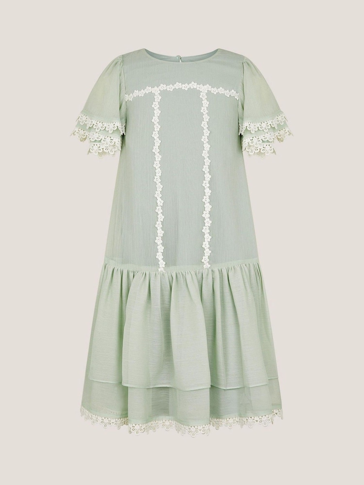 Monsoon Green Antonia Drop Waist Flower Dress - Image 1 of 3