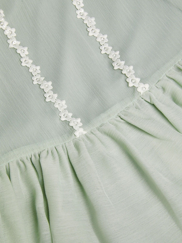 Monsoon Green Antonia Drop Waist Flower Dress - Image 3 of 3