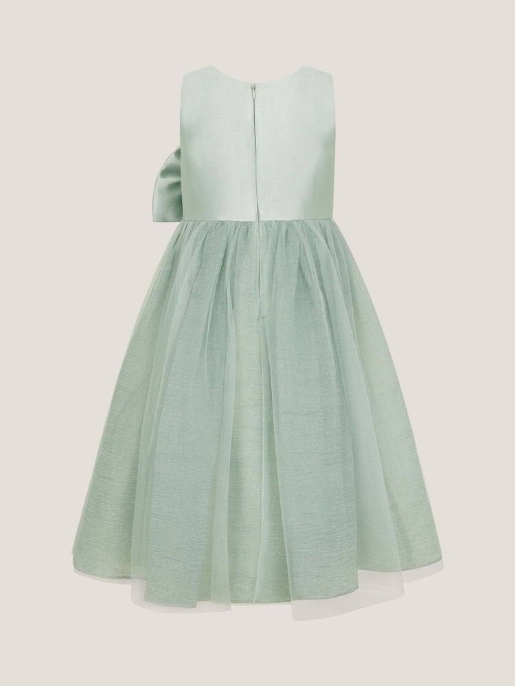 Monsoon Green Waterfall Bow Tulle Dress - Image 2 of 3