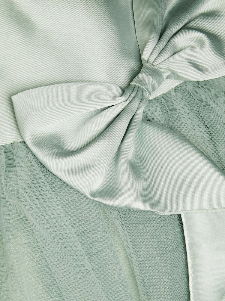 Monsoon Green Waterfall Bow Tulle Dress - Image 3 of 3