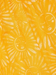 Monsoon Yellow 100% Cotton Sun Print Tier Dress - Image 3 of 3