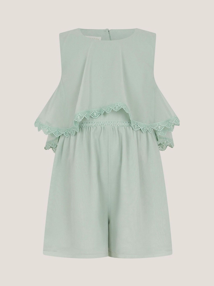 Monsoon Leia Lace Trim Tier Playsuit - Bild 1 von 3 Monsoon Leia Lace Trim Tier Playsuit - Bild 1 von 3