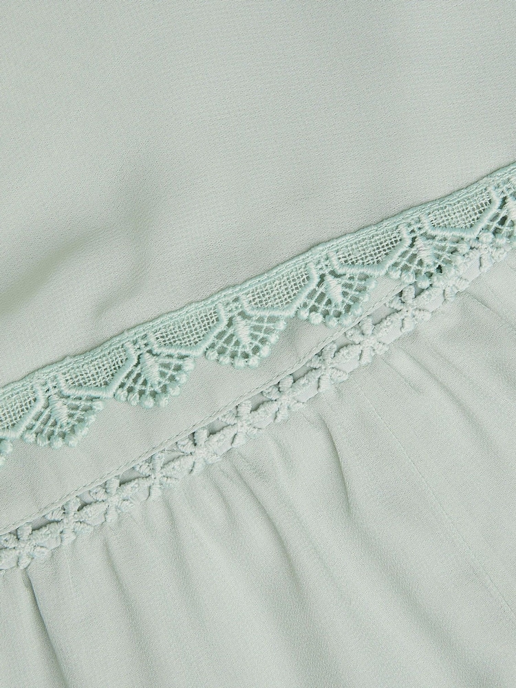 Monsoon Green Leia Lace Trim Tier Playsuit - Image 3 of 3