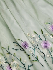 Monsoon Green Sloan Tulle Embroidered Party Dress - Image 3 of 3