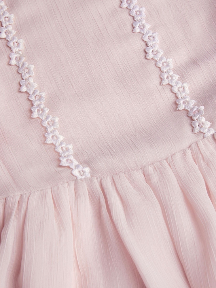 Monsoon Pink Antonia Drop Waist Flower Dress - Image 3 of 3
