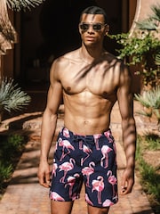 Chelsea Peers Flamingo Print Swim Shorts - Image 1 of 5