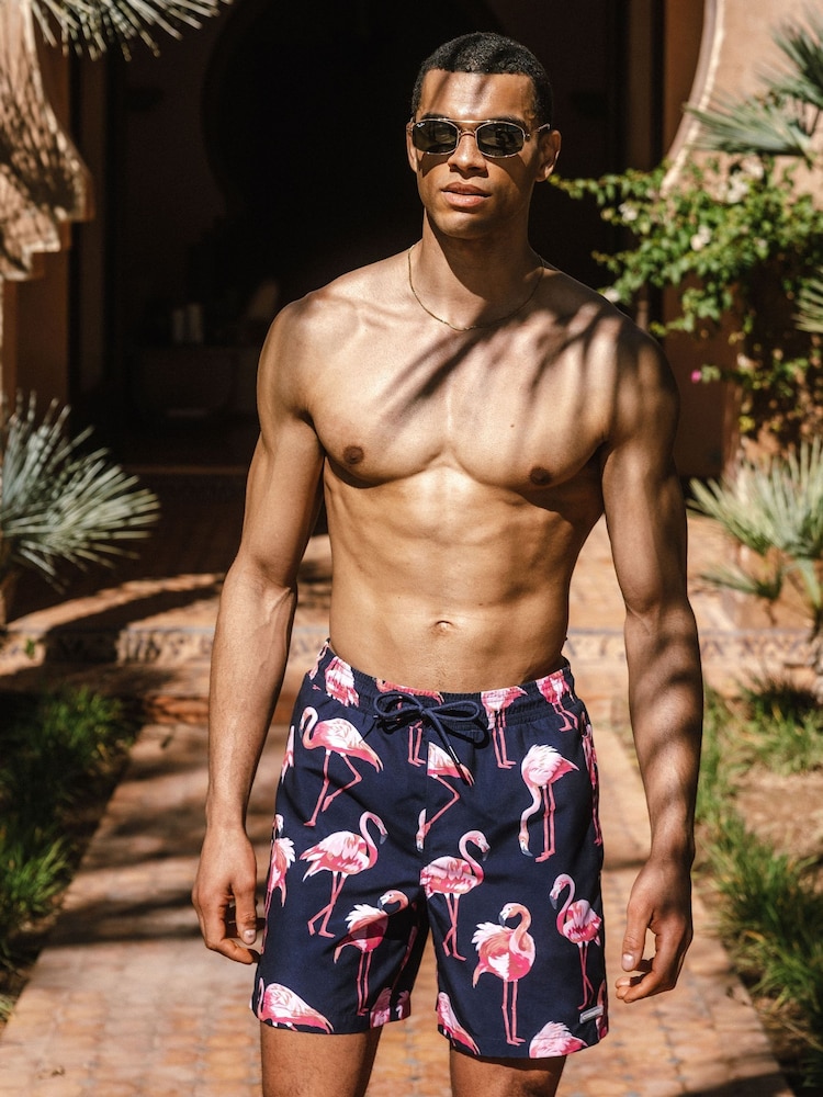 Chelsea Peers Flamingo Print Swim Shorts - Image 1 of 5