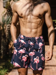 Chelsea Peers Flamingo Print Swim Shorts - Image 2 of 5