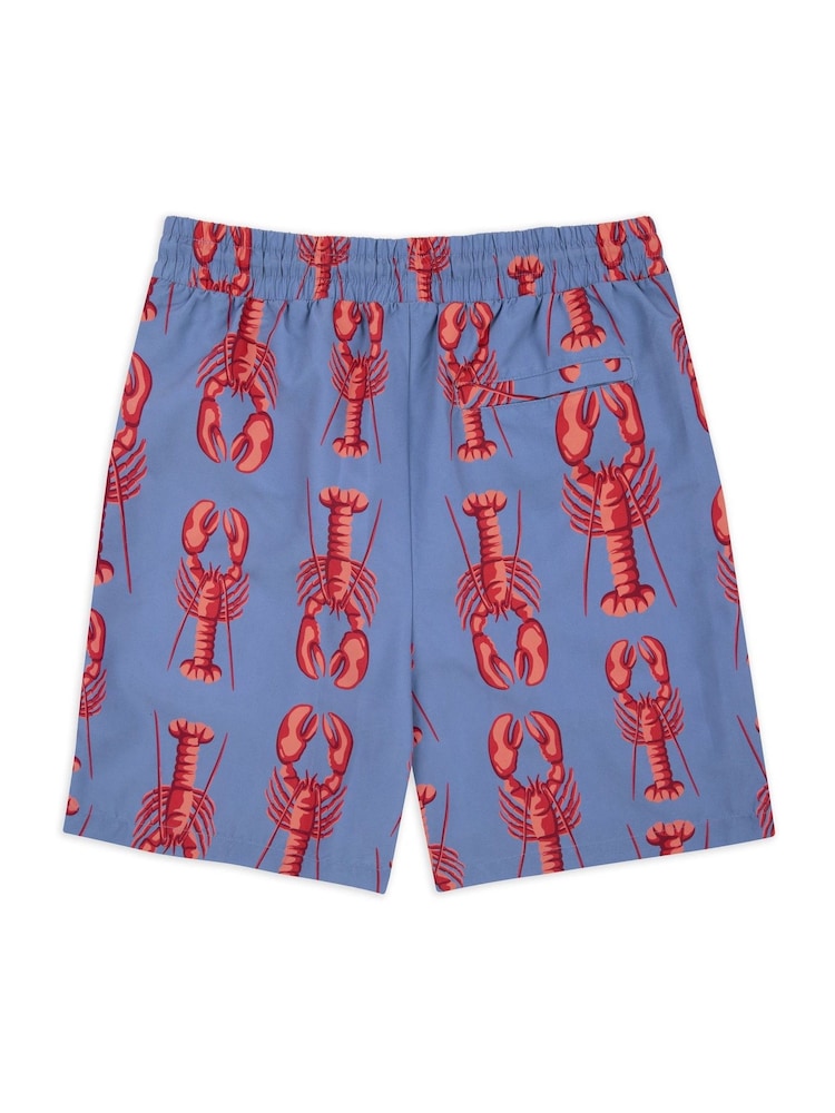 Chelsea Peers Blue Lobster Print Swim Shorts - Image 5 of 5