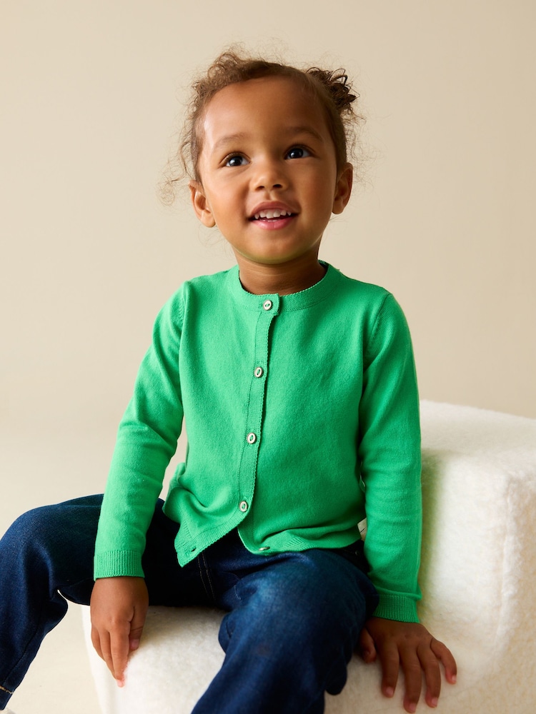 Bright Green Cardigan (3mths-10yrs) - Image 1 of 3 Bright Green Cardigan (3mths-10yrs) - Image 1 of 3