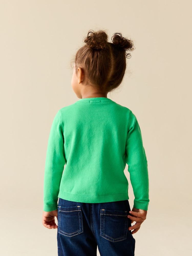 Bright Green Cardigan (3mths-10yrs) - Image 3 of 3 Bright Green Cardigan (3mths-10yrs) - Image 3 of 3