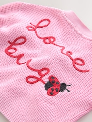 Pink Love Bug Cardigan (3mths-7yrs) - Image 7 of 7