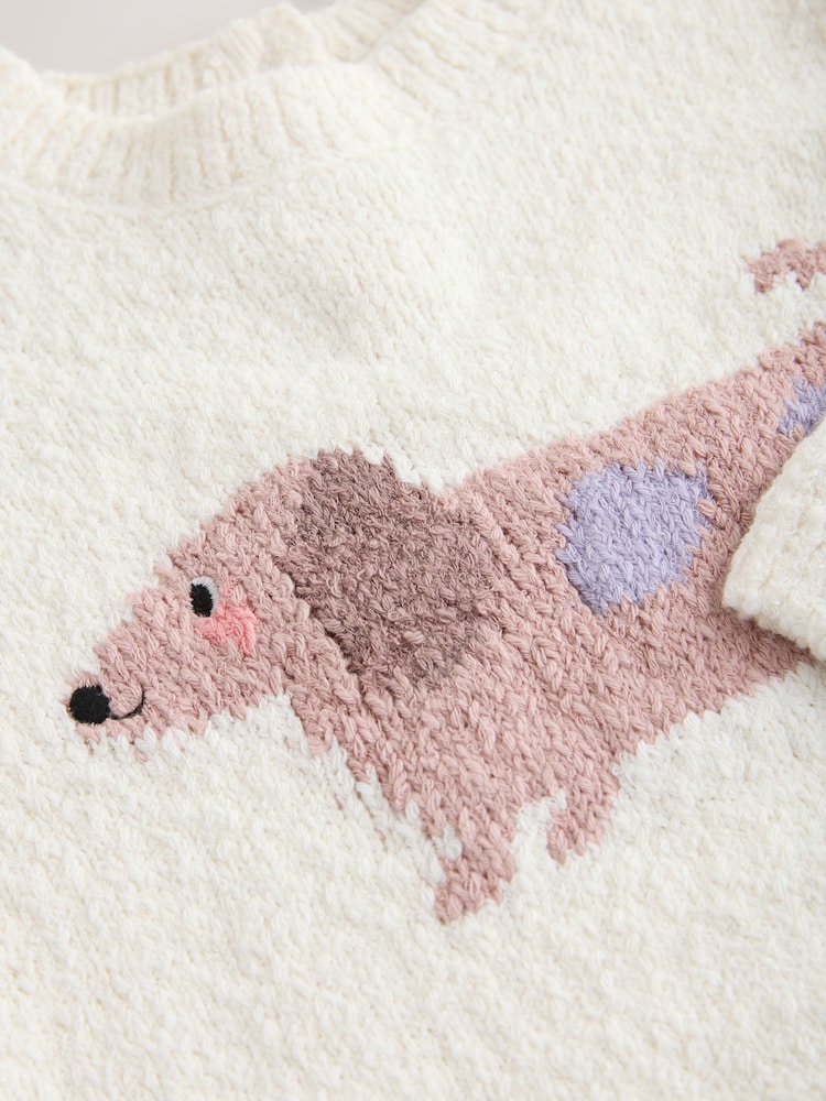 Ecru Sausage Dog Jumper (3mths-7yrs) - Image 8 of 8 Ecru Sausage Dog Jumper (3mths-7yrs) - Image 8 of 8