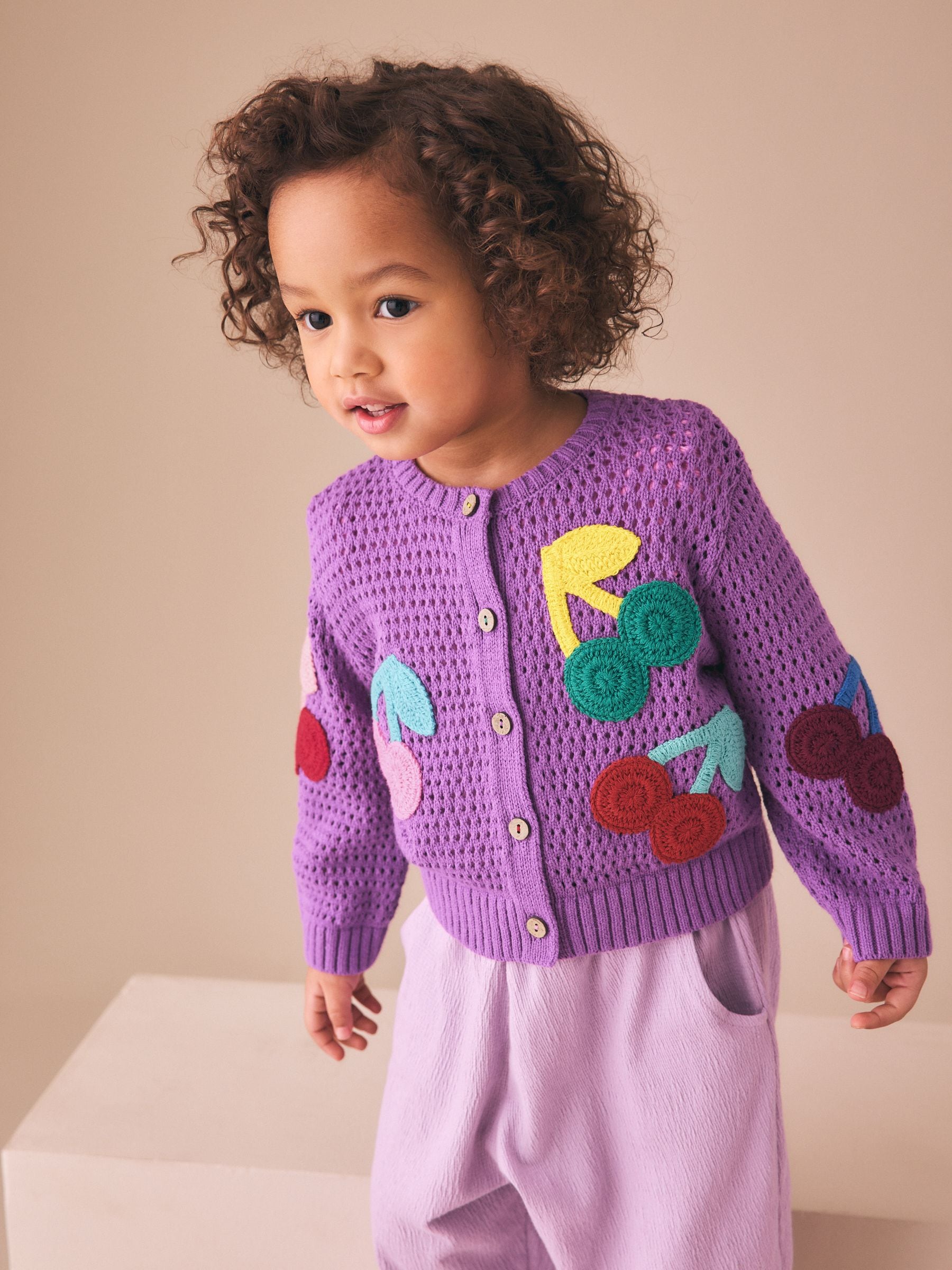 Buy Purple Cherry Crochet Cardigan (3mths-7yrs) from the Next UK