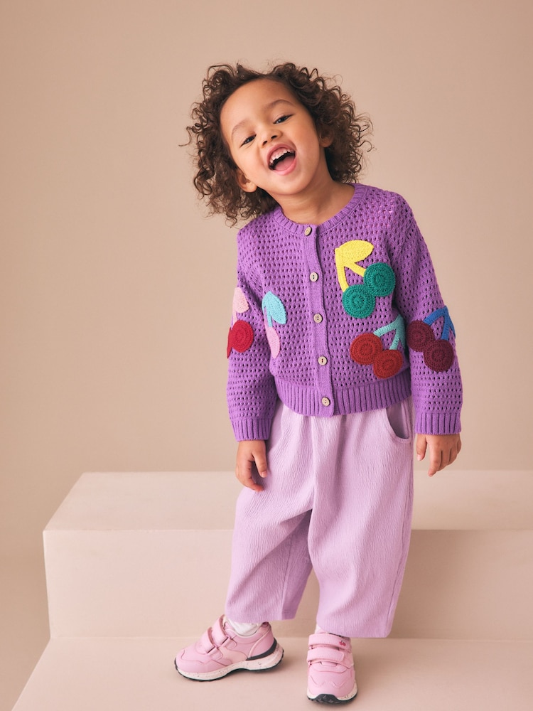 Violet - Cherry Crochet Cardigan (3mths-7yrs) - Imaginea 2 din 10